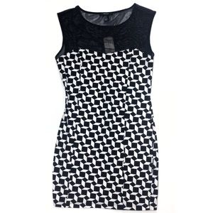 New Sheer Color Block Stretch Bodycon Sheath Dress